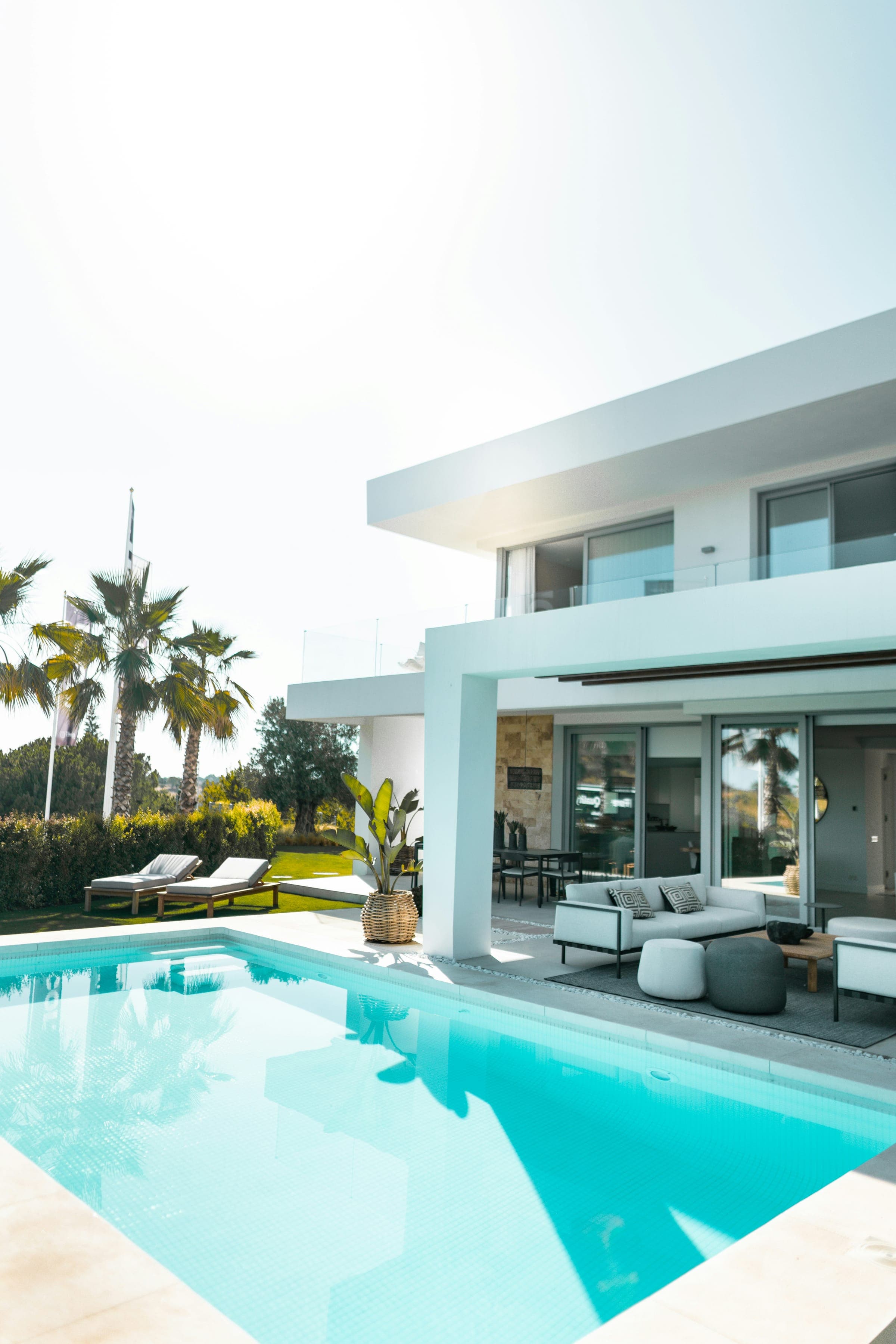 Villa Sol — pool, palms, pure white
