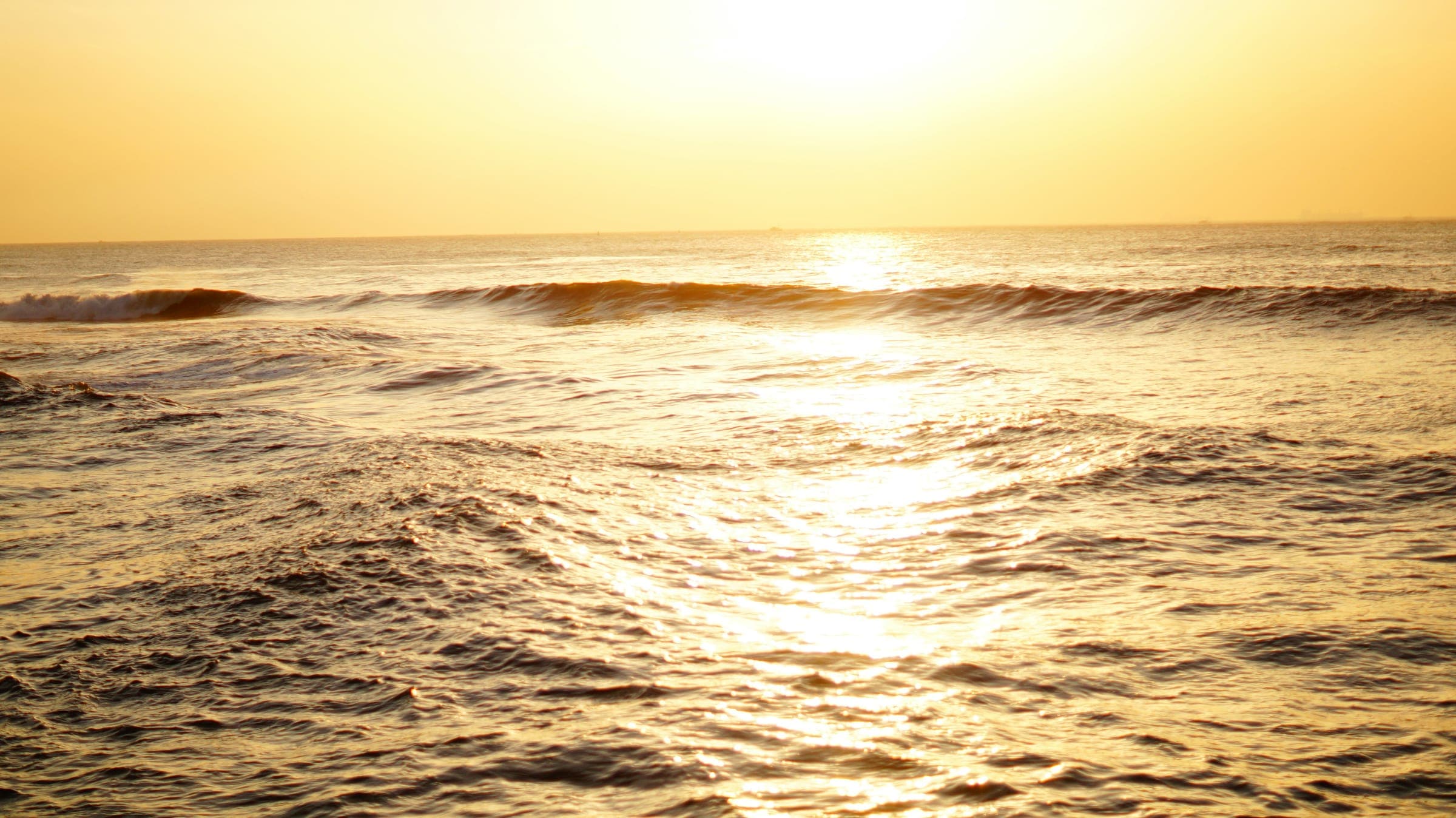 Golden hour on the open sea